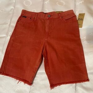 Polo Ralph Lauren Big Boys Sullivan Slim Stretch Denim Shorts Color Coral (Red)